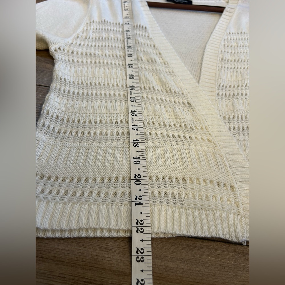Perceptions New York Cream Open Knit Short Sleeve Cardigan XL - Picture 5 of 6